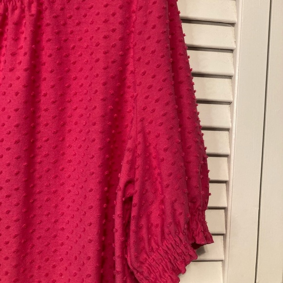 J. Crew Hot Pink Clip Dot Blouse Size Extra Large - Picture 4 of 10